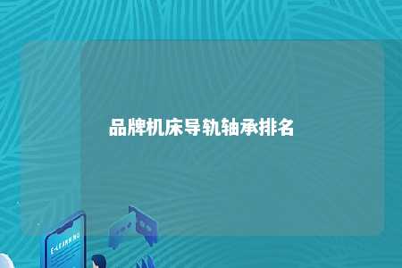 品牌机床导轨轴承排名 