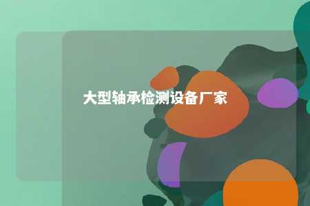 大型轴承检测设备厂家 